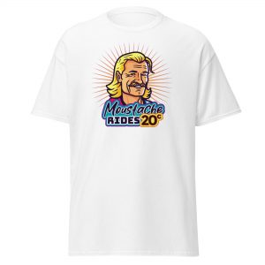 Men's Classic Tee (Moustache Rides) White